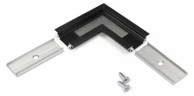 Produktbild von 90° Ecke für Einbauprofil schmal Schwarz