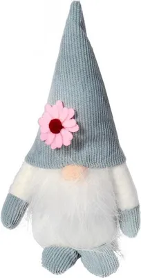 Zdjęcie produktu dla Niebieski Skrzat Wiosenny z Brodą 17 cm - Dekoracja Wielkanocna