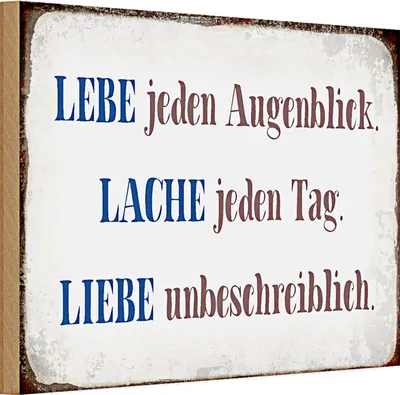 Produktbild von Holzschild Spruch 30x20cm liebe lache jeden Tag