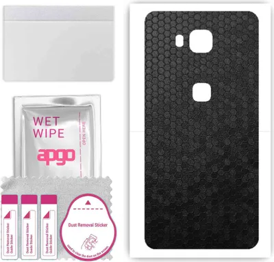 Produktbild von apgo Rückseite Schutzfolie, Skin, kompatibel mit Honor X5, Hinten Displayschutzfolie aus Vinylfolie, kratzfest, einfache Montage - Schwarze Honigwabe