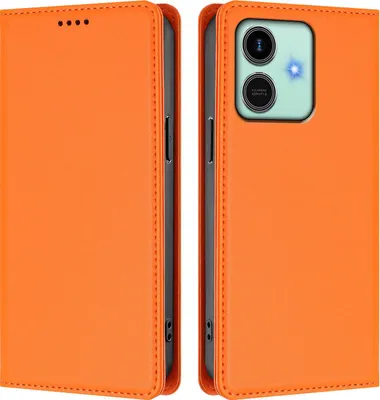 Image de Étui en cuir pour Honor Play10, étui à rabat magnétique en cuirPolyuréthaneavec support, orange