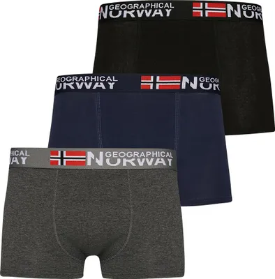 Produktbild von 2XL|Geographical Norway Herren Boxershorts 3er-Pack Pack-3-Tricolor