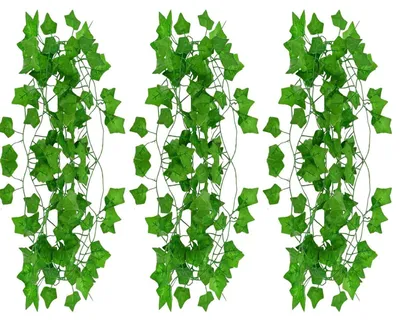 Image de Guirlande de lierre artificiel, 3 pièces, chaque pièce de 210 cm, environ 210 feuilles, décoration murale