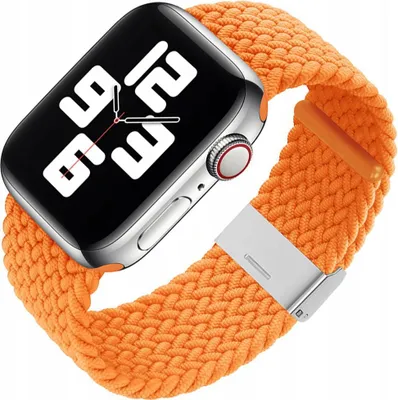 Image de Bracelet Tissu pour Apple Watch Ultra / 9 / 8 / 7 / 6 / Se / 5 / 4 / 3 / 2 (49 / 45 / 44 / 42Mm) Tressé - Orange
