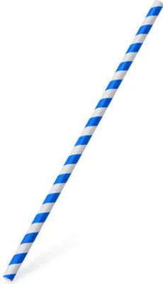 Produktbild von 200x Papiertrinkhalme JUMBO blau gestreift 250 mm Ø 8 mm