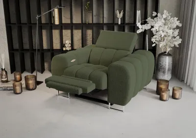 Productafbeelding van Relaxfauteuil BASTIEN RELAX, bekleed met stof Aragon, kleur groen