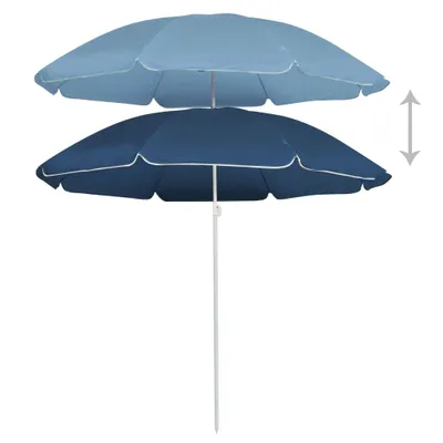 Immagine prodotto di vidaXL Ombrellone con palo in acciaio blu 180 cm
