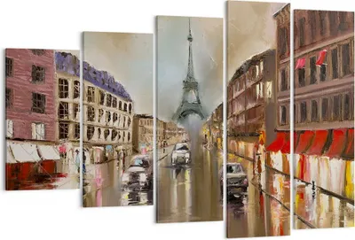 Produktbild von Bild auf Leinwand - Leinwandbild - Paris Turm Straße - 150x100cm - Wand Bild - Wanddeko - Leinwanddruck - Bilder - Kunstdruck - Wanddekoration - Leinwand bilder - Wandkunst - EG150x100-3431