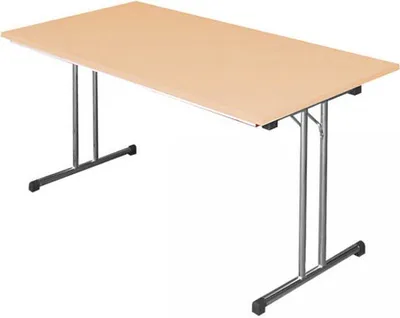 Produktbild von Klapptisch Besprechungstisch Schreibtisch 120x80cm Gestell Chrom/Platte Buche