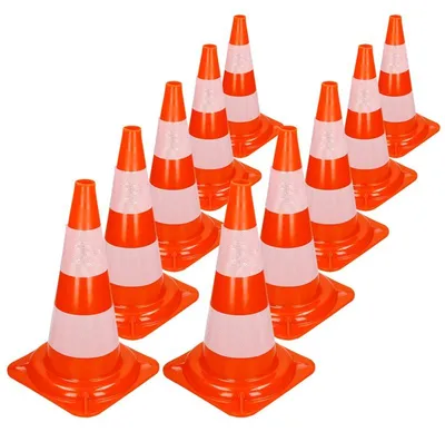 Produktbild von 10er Set Verkehrskegel - 47 cm Orange/Weiß