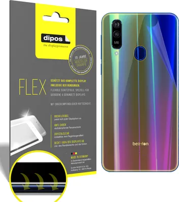 Produktbild von 3x Schutzfolie für Beafon M6 Rückseite Folie, 100% Displayabdeckung, dipos Flex