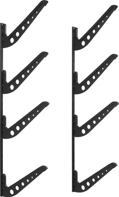 Immagine prodotto di Supporto da parete per tavole da surf, rack orizzontale a 4 livelli per riporre ed esporre tavole da surf, supporto metallico regolabile in altezza, supporto per tavole da surf, snowboard, kiteboard, shortboard e sci.