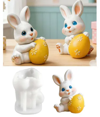 Produktbild von Silikonform Osterhase Gießform für Gips und Harz Frühling