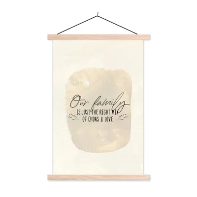 Produktbild von MuchoWow® Textilposter Familie - Zuhause - Zitat 40x60 cm mit holzfarbenen Rahmen - Poster