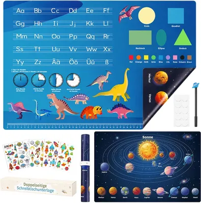 Imagen del producto de Alfombrilla de escritorio para niños, de doble cara, 60 x 40 cm, antideslizante e impermeable