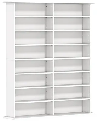 Immagine prodotto di Mobile Libreria Porta CD 106,5x24x126,3 cm a 16 Ripiani Design Moderno in Legno Bianco