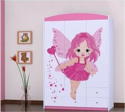 Zdjęcie produktu dla BDW, szafa z szufladami, do sypialni, 128×190 cm, 3-drzwiowa, różowa 3