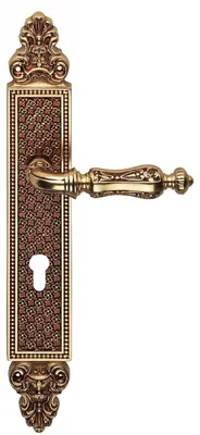 Produktbild von Casa Padrino Barock Türgriff Set Französisches Gold 15,5 x H. 37 cm - Messing Türklinken