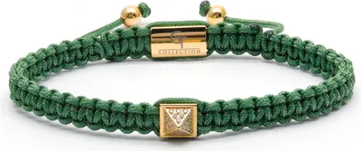 Immagine prodotto di GT Collection | Bracciale a piramide da uomo con cordino in nylon, acciaio inossidabile con diamante zirconico e confezione regalo