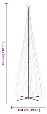 Produktbild von vidaXL LED-Weihnachtsbaum Kegelform Warmweiß 3000 LEDs 230x800 cm