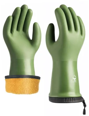 Image de Gants d'hiver imperméables - Antidérapants, taille M, couleur verte