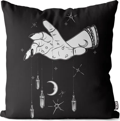Produktbild von VOID Spirituell Mond Hand Kissenbezug Kissenhülle sofa couch wohnzimmer dekoration wasserfest Outdoor Kissen bezug deko