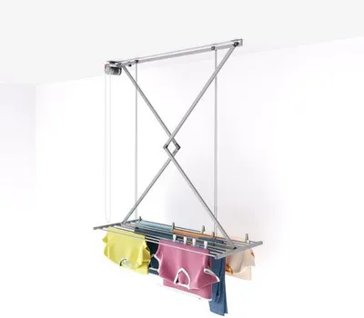 Image de Séchoir compact en aluminium, 128 x 54 x 25 cm, gris, armoire pliante
