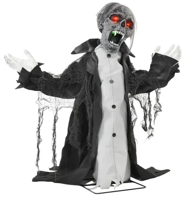 Produktbild von HOMCOM Halloween Dekoration Skelett mit Rot Leuchtende Augen, Heul-Geräusch