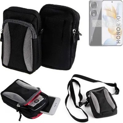 Produktbild von K-S-Trade Holster Schutz Hülle kompatibel mit Honor 90 Handy Hülle Gürteltasche Umhängetasche mit Zusatzfach schwarz