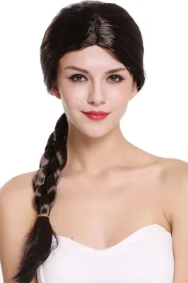 Produktbild von WIG ME UP Perücke Märchen Magd Dunkelbraun Zopf Per-P2