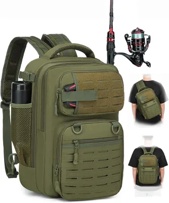 Produktbild von Angelrucksack 25 l, mit Rutenhalter, 23x20x37 cm, für Outdoor Aktivitäten