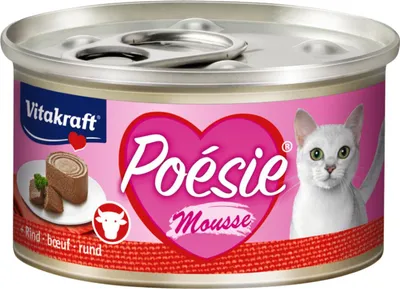 Image de Vitakraft Nourriture pour chats Poesie Mousse, bœuf - 12 boîtes