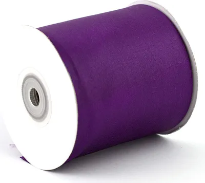 75mm breites, 25m langes, einseitig glänzendes Satinband in Lila - Purpur auf Rolle. Perfekt für Bastelprojekte und Geschenkverpackungen