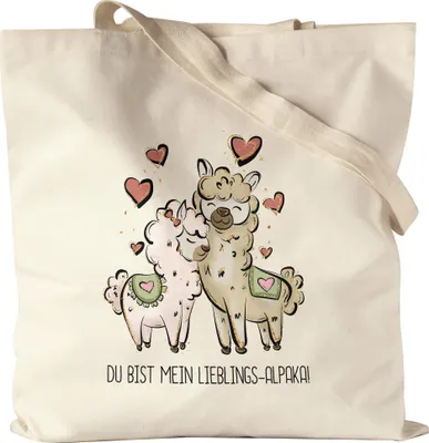 Produktbild von Alpaka Lieblingsalpaka Jutebeutel Valentinstag Freundin Freund Süß Geschenkidee Paar Liebe Couple Jahrestag Baumwolle