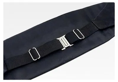 Produktbild von Herren-Kummerbund aus einfarbiger, mehrfarbiger Seide, Schwarz, 33*15*1