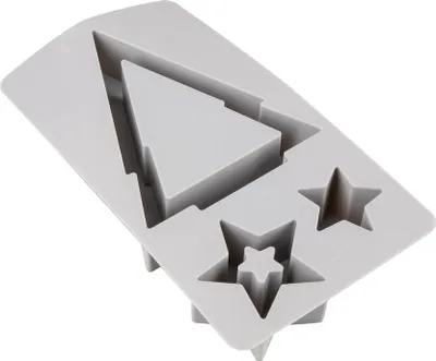 Produktbild von Rayher Silikon Gießform Teelichtbaum und Sterne, 14,5x26x4cm, 3 Formen, Box 1Stück