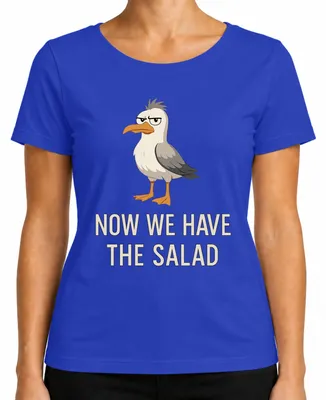 Imagen del producto de Ahora tenemos la camiseta "Möwe" (gaviota), con un diseño sarcástico y divertido, para mujer, de color azul, talla 3XL