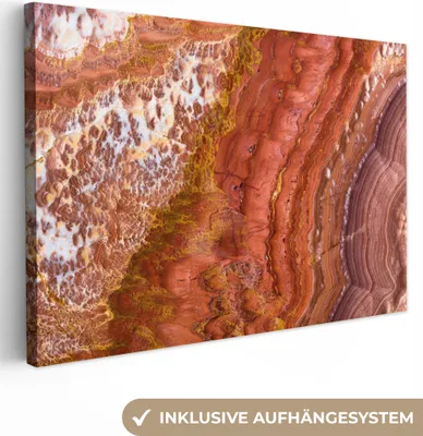 Produktbild von OneMillionCanvasses® - Leinwandbilder - 140x90 cm, Marmor - Naturstein - Textur, Wandbilder Kunstdruck Wanddekoration - Foto auf Leinwand - Gemälde auf Holzrahmen