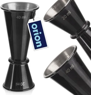 Produktbild von Orion Barmaß Messbecher Doppelmaß Cocktail-Messbecher für Barkeeper Jigger Edelstahl BLACK 20/40 ml