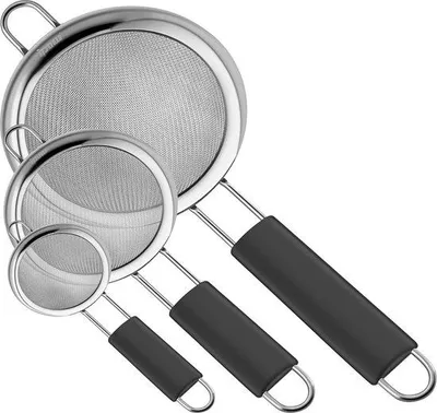 Produktbild von Famanu Küchensieb Premium feines Sieb mit verdicktem Handgriff - 7/12/18 cm