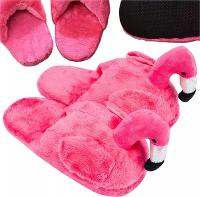 Produktbild von Flamingo Hausschuhe, rosa Uni Hausschuhe, Universalgröße 36-41, Plüsch-ONESIES