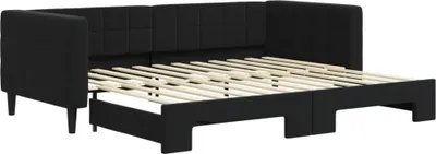 Immagine prodotto di vidaXL Divano letto estraibile nero 90x200 cm Velluto