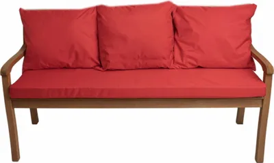 Immagine prodotto di Cuscini per panchina da giardino| Seduta 150x60x7 + schienale 3x 56x50cm| Cuscino per altalena da giardino Rosso| Cuscini per mobili da giardino per 3 persone