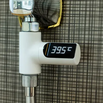 Obrázek produktu pro LED teploměr na vodu, elektronický vodovodní kohoutek, otočný o 360 stupňů, vanička pro miminka, sprchový teploměr, 2. generace, barva povrchové úpravy 5 ℃-85 ℃