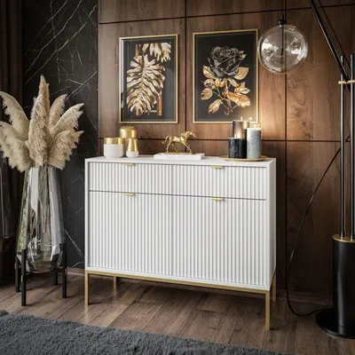 Produktbild von CORTADO GOLD Kommode KSZ104 mit Schubladen weiß
