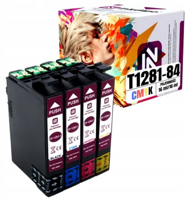 Produktbild von Inkdigo Tintenset T1281-1284 für Epson Stylus SX425, SX230, SX235, SX235W – CMYK, 64 ml,