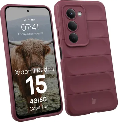 Produktbild von Robuste Handyhülle für Xiaomi Redmi 15 4G / 5G, Bizon Case Tur, Burgunderrot