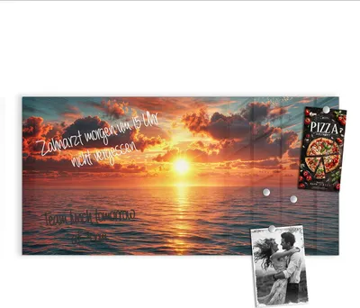 Produktbild von Magnettafel 100x50cm Pinnwand Whiteboard beschreibbar - Sonnenuntergang Meer