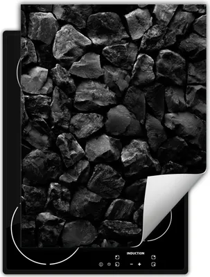 Produktbild von DarHaus Herdabdeckplatte Einteilig Küche Abdeckplatte für Glaskeramikfeld Abdeckung Induktionskochfeld Aufrollbare Matte 40x52 cm, schwarz - Stein