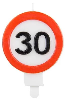 Produktbild von 30. Geburtstag Verkehrsschild Kerze